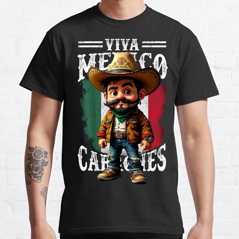 Men’s Cotton Graphic Tshirt Tee with Mexican Cowboy Graphic Tee, Funny Shirts, Meme Shirts,men Gifts ,Ballhog Summer Shirt For Fabric Top