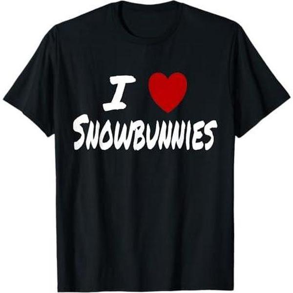 I Heart (Love) Snowbunnies Skiing Snowboarding Attraction T-Shirt