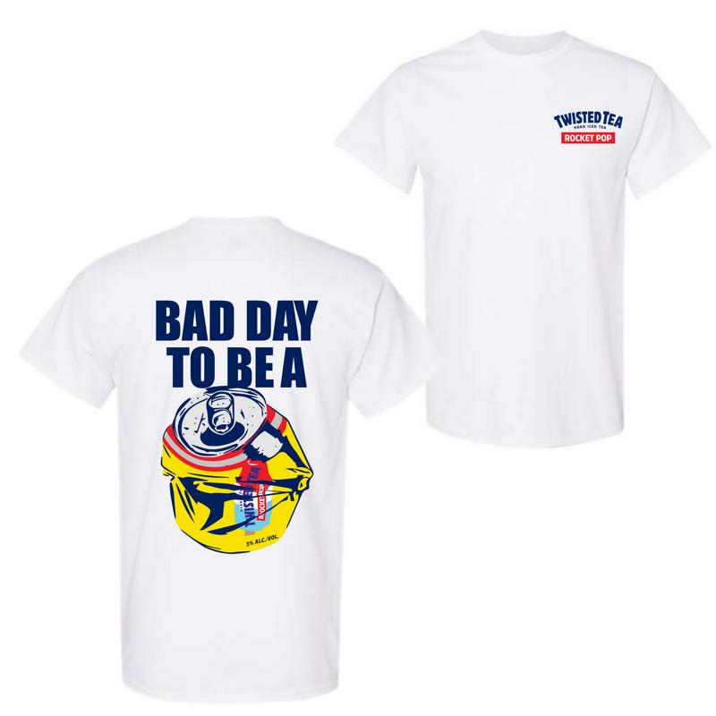 Bad Day to Be a Twisted Tea Rocket Pop T-Shirt, Double Sided Funny Beer Graphic Tee, Summer Streetwear Top, Casual Aesthetic Apparel