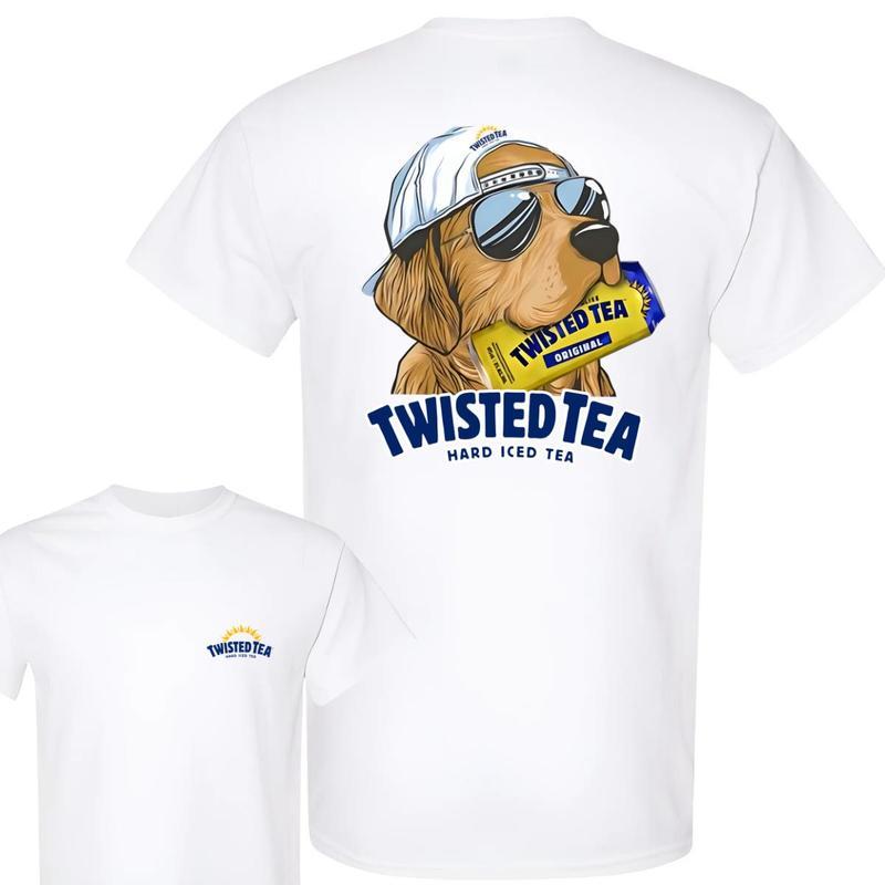 Twisted Tea Hunting Dog 2 Sided T-shirt – Fashion Cotton Graphic Tees T-Shirt Streetwear Crewneck Menswear Tops Casual