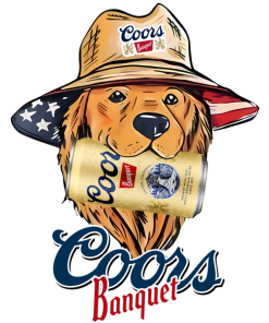 Coors Banquet Golden Retriever PNG – Funny Dog Beer Graphic Png, Casual Trendy PNG for Shirt