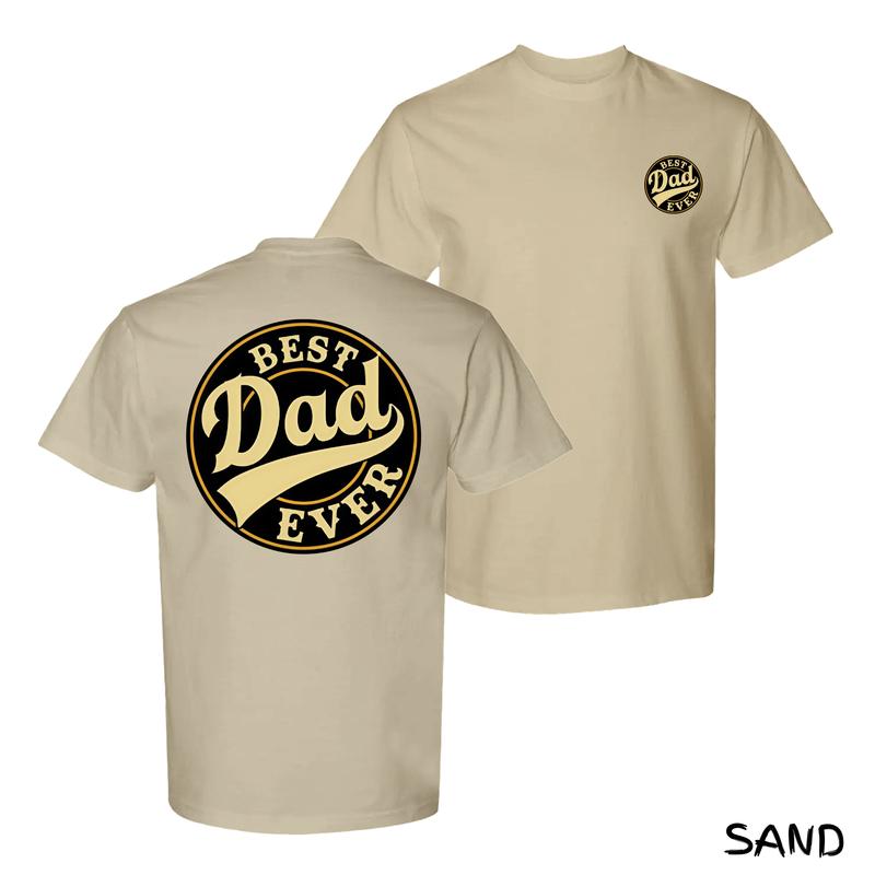 Best Dad Ever T-Shirt – Bold Black & Gold Logo Cotton Streetwear Menswear Tee, Classic Badge Design For Proud Dads, Soft Unisex Fit, Perfect Gift For Men & Women