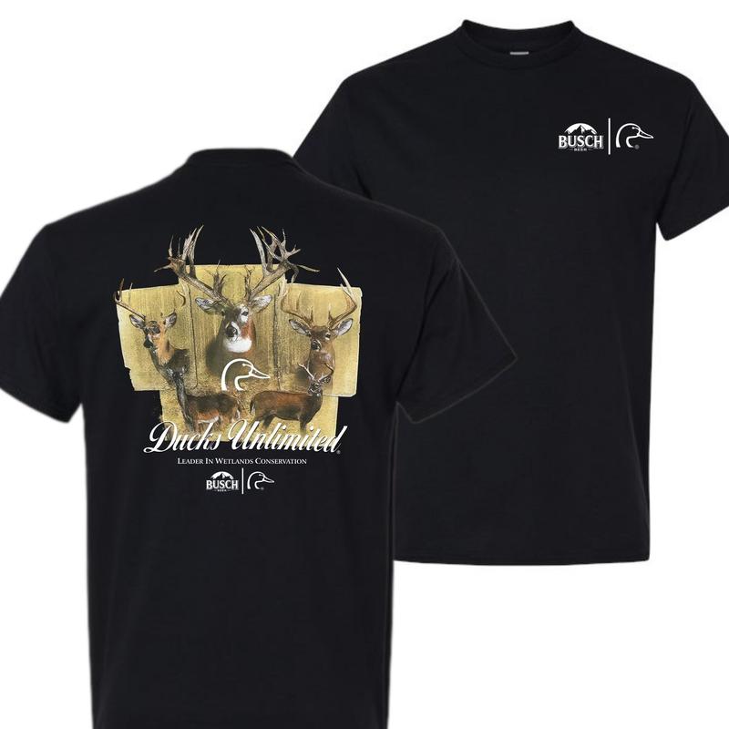 Busch Light Ducks Unlimited Buck 2 Sided T-Shirt, Hunting Beer Graphic Tee, Lightweight Cotton Tee, All-Day Comfort, Unisex Shirt