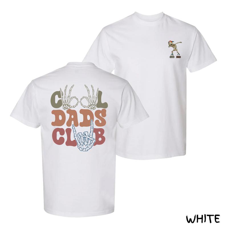 Cool Dads Club Skeleton T-Shirt – Retro Graphic With Hand Signs & Skater Skeleton Print, Streetwear For Fun-Loving Dads, Cotton Menswear For Chill Days & Casual Style, Unisex Fit With Vintage Vibes, Perfect Gift For Men & Women