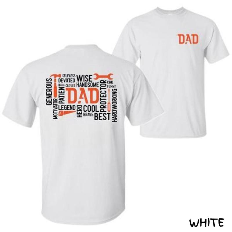 Dad Word Art T-Shirt – Unique Word Cloud Dad Graphic, Soft Cotton Menswear Top For Cool Fathers, Unisex Streetwear, Motivational Gift For Dads & Men, Perfect Gifts For Men & Women