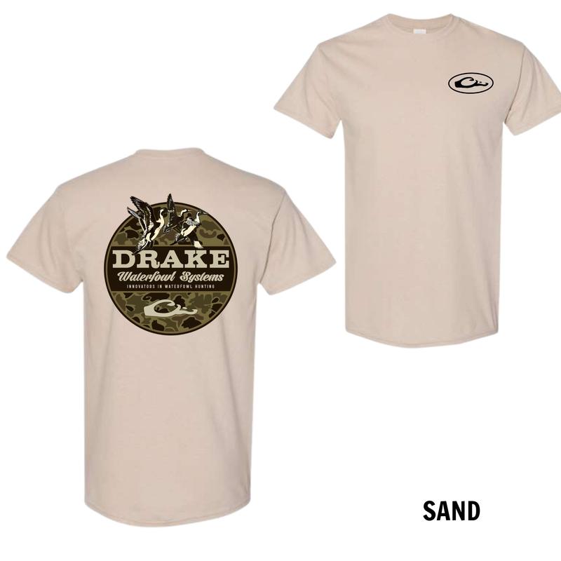 Drake Waterfowl 2-Sided Camo Hunting Unisex T-Shirt, Summer Casual Cotton Tee, Soft Crewneck Shortsleeve for Men & Women