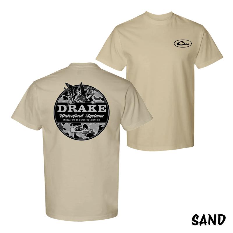 Drake Waterfowl Systems T-Shirt – Bold Duck Camo Logo Graphic With Flying Waterfowl, Streetwear For Rugged Outdoorsmen & Hunting Dads, Cotton Menswear For Nature Vibes, Unisex Fit With Tactical Style, Perfect Gift For Men &