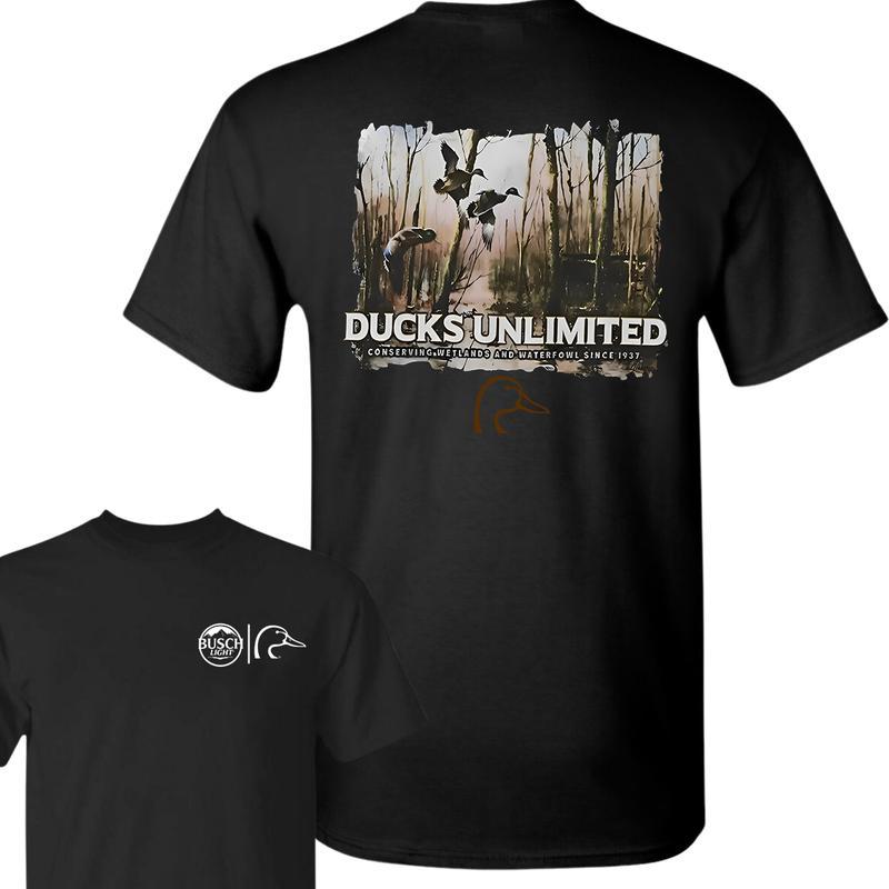 Ducks Unlimited x Busch Light T-Shirt – Hunting Wildlife Conservation Tee, Duck Hunter Shirt, Outdoorsman Gift, Waterfowl Apparel