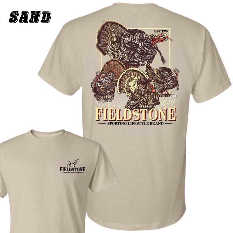 Fieldstone Wild Turkey Hunting Graphic T-Shirt, Premium Outdoor Apparel, Comfortable Casual Wear, Ideal for Hunters and Nature Enthusiasts Unisex Top