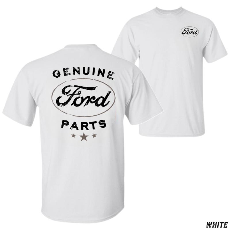 Ford Genuine Parts T-Shirt – Features Classic Distressed Ford Logo On Back With Star Accents, Bold Genuine Parts Text, American Car Culture, Unisex Tee, Gift For Ford Fans, Mechanic Shirt, Menswear Tops Streetwear