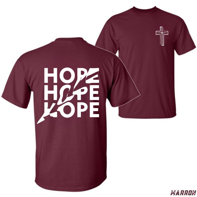HOPE Christian T-Shirt – Bold Faith Graphic Design for Unisex – Inspirational Modern Jesus Shirt for Daily Wear Menswear Top