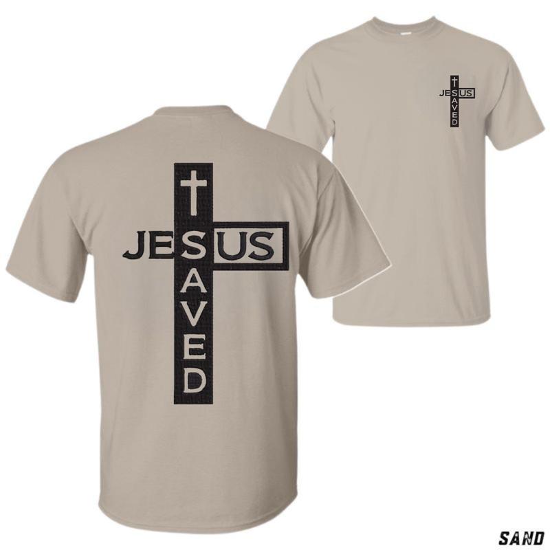 Jesus Saved US T-Shirt – Unisex Christian Cross Shirt For Believers, Bold Faith Graphic Tee To Share The Gospel In Style Menswear Top