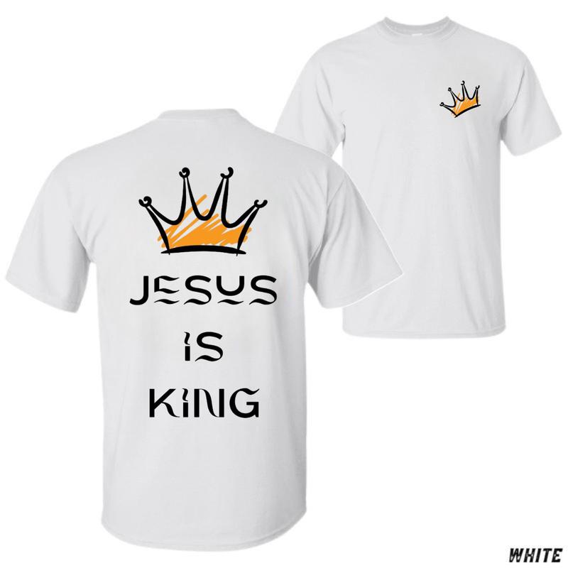 Jesus Is King T-Shirt – Christian Unisex Tee with Bold Crown Graphic, Faith-Based Statement Shirt for Believers Menswear Tops
