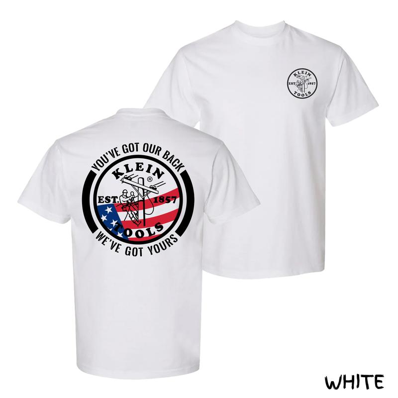 Klein Tools Lineman T-Shirt – Patriotic American Flag Workwear Tee, Bold Graphic Menswear For Electricians & Proud Workers, Soft Cotton Fit, Perfect Gift For Men & Women