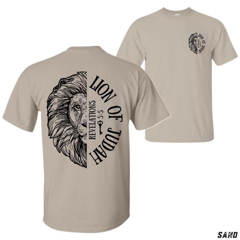 Lion of Judah T-Shirt – Bold Christian Unisex Tee Inspired by Revelation 55, Stand Strong in Faith Menswear Tops