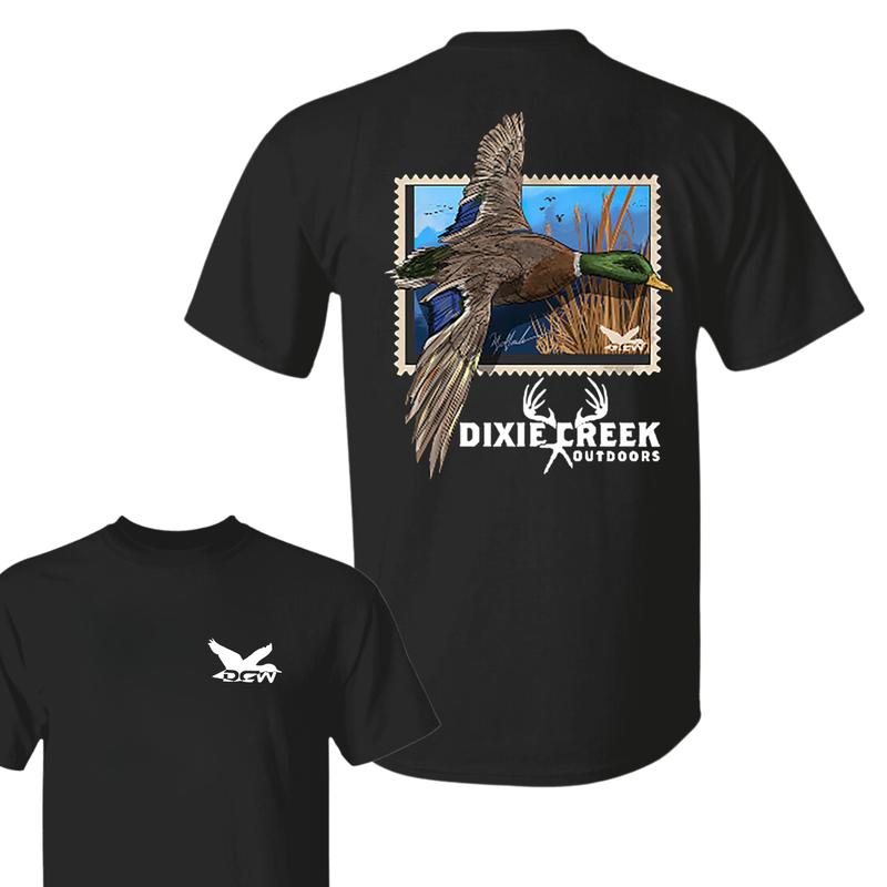 MALLARD STAMP T-shirt- Summer Outfits, Regular Fit Short Sleeve Crew Neck T-Shirt for Men, Casual Comfy Knitting Top for Summer