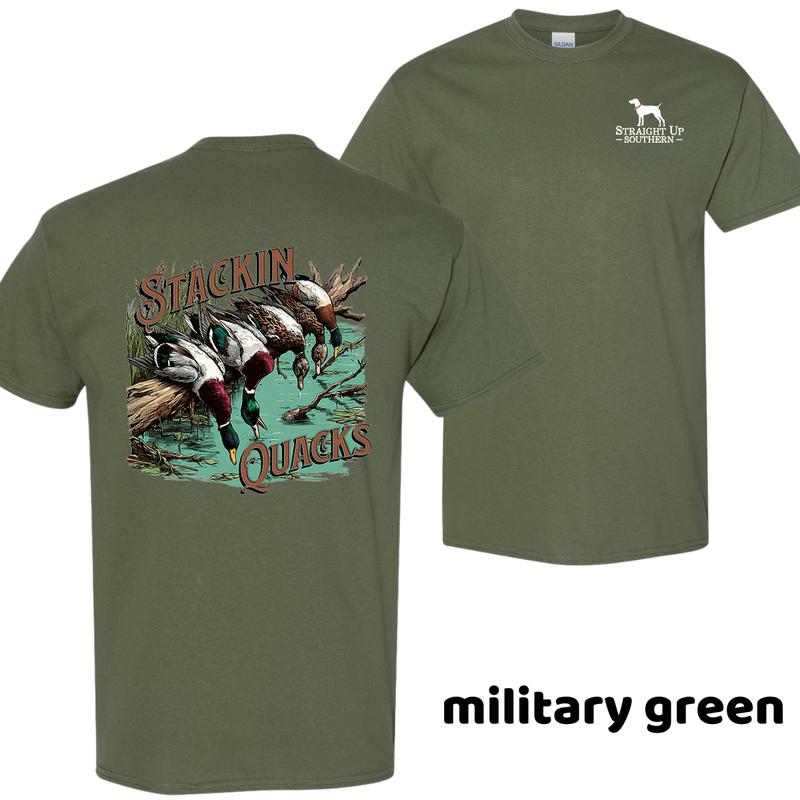 Mens Straight Up Southern Stackin’ Quacks Casual T-shirt, Unisex Shirt, Vintage Shirt, Hot Trend, Menswear Tops, Men’s Cotton T-Shirt