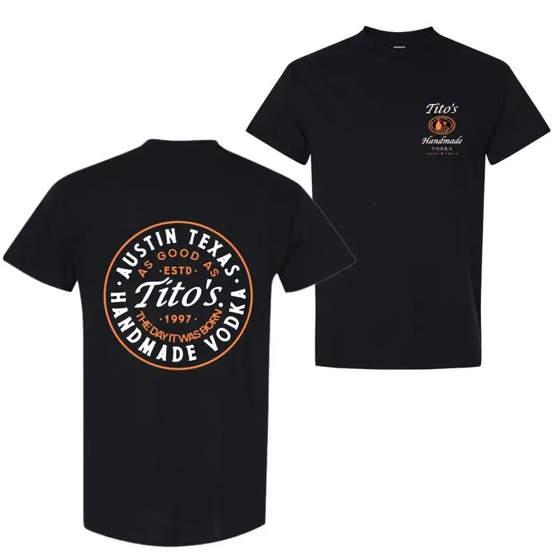 Tito’s Handmade Vodka Austin Texas T-Shirt – Funny Graphic Tees, Humor Party Shirt, Casual Cotton T-Shirt for Men & Women, Trendy Gift