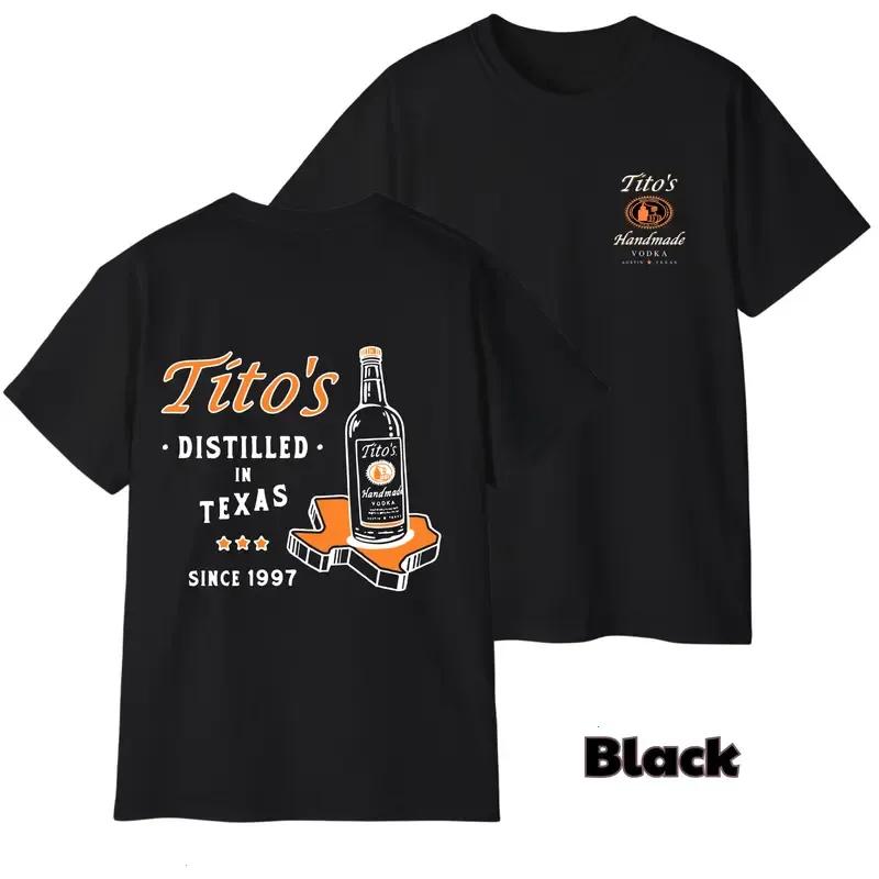 Tito’s Since 1997 Bottle T-Shirt – Handmade Vodka Texas Pride Graphic Tee, Cool Summer Shirt for Beer Fans, Gift for Men for Women