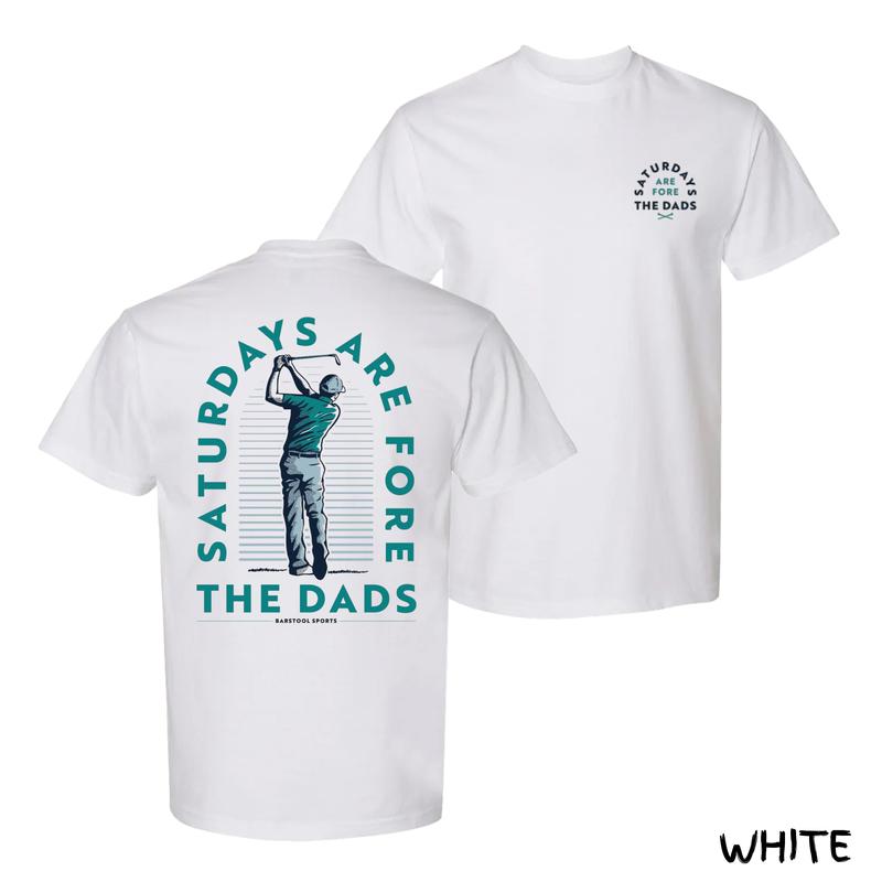 Saturdays Are Fore The Dads T-Shirt – Retro Golf Swing Graphic Tee, Streetwear Menswear For Golfing Dads, Soft Cotton Fit, Perfect Gift For Men & Women