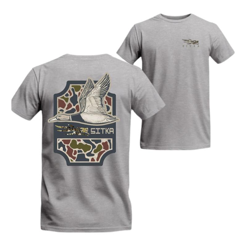 Sitka Duck Camo Shirt , Flying Duck Back Graphic , Outdoor Waterfowl Style , Great For Hunting Season , Casual Wear , sweatpants men, streetwear, Sunny Ann Store
