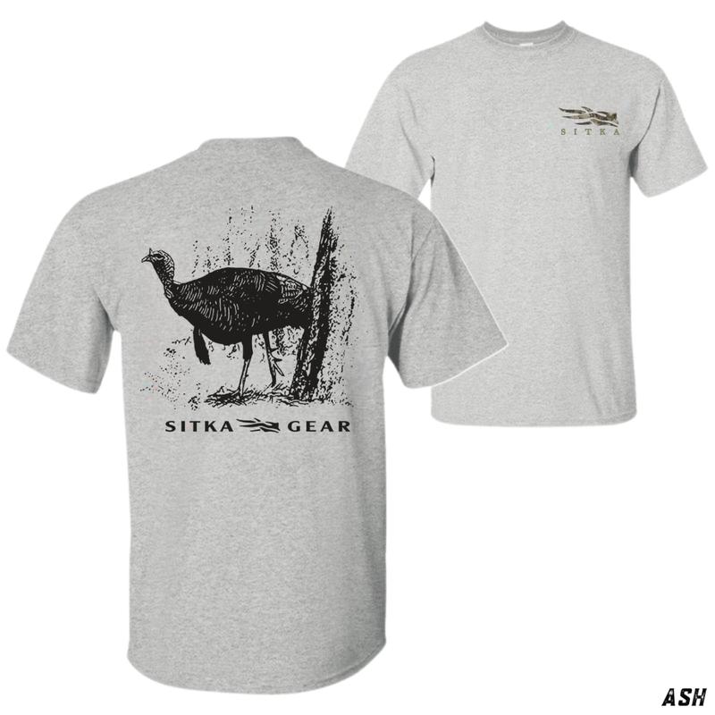 Sitka Gear Turkey T-Shirt – Minimalist wild Turkey Graphic with Natural Woodland Texture, Brand Sitka Gear, Hunting Lifestyl, For Turkey Hunters, Premium Outdoor Tee, Unisex, Lightweight and Rugged, Menswear Top