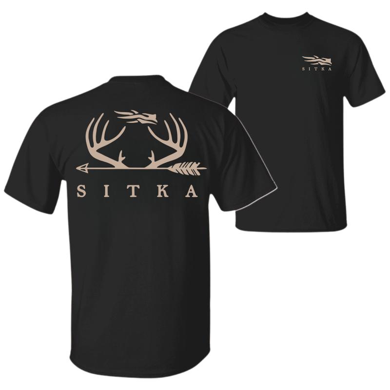 Sitka Hunting T-Shirt – Antler Arrow Graphic Tee for Hunters, Outdoor Camo Apparel, Country Style Unisex Shirt, Gift for Deer & Bowhunting Fans – Tops, Menswear