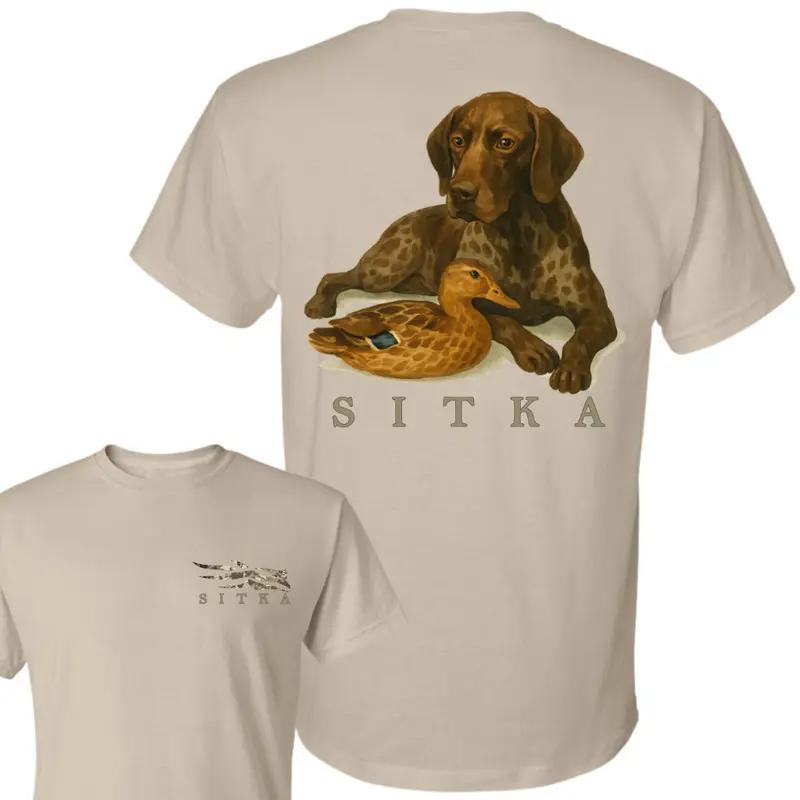 Sitka Hunting Dog Waterfowl Camo T-Shirt, GSP dog Hunting Season, funny Dog with Waterfowl, Gift For Outdoorsman, Duck Hunt, For Men and Women