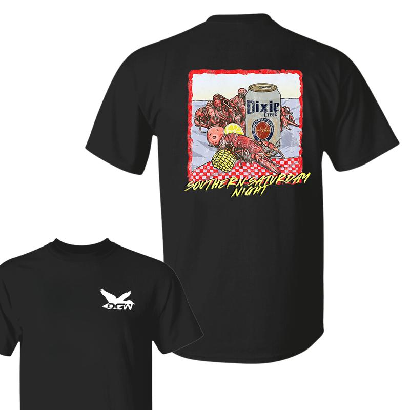 SOUTHERN SATURDAY NIGHTS T-shirt-Summer Outfits-Regular Fit Short Sleeve Crew Neck T-Shirt-Casual Comfy Top for Summer- For Men – For Women