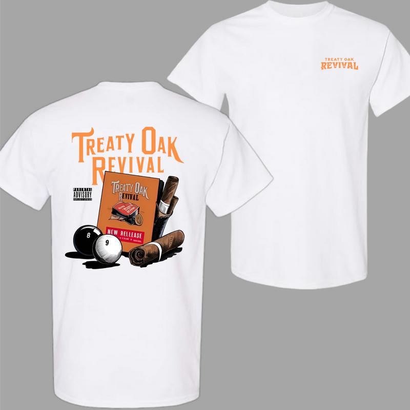 Treaty Oak Revival Rock Tee – Country-Inspired Graphic Shirt with Bar Scene Aesthetic, Retro Cigar & Billiards Vibe, Unisex Music Fan Style