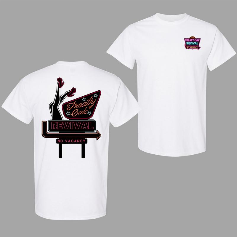 Treaty Oak Revival T-Shirt ‘No Vacancy’, Country Rock Tee with Vintage Southern Style, Trendy Cotton Shirt for Men and Women, Streetwear Graphic Tee