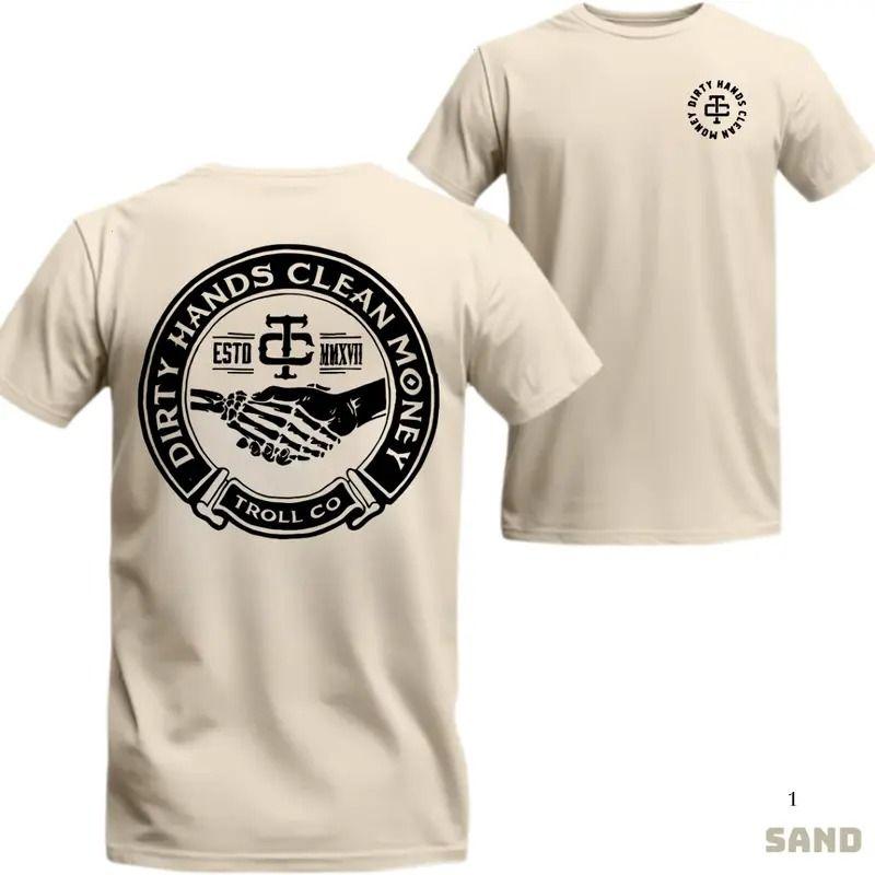 Troll Co Workwear Tee for Shop Guys, Welders & Blue Collar Dads – Dirty Hands Clean Money Wrench Logo Design, Viral Graphic T-shirt