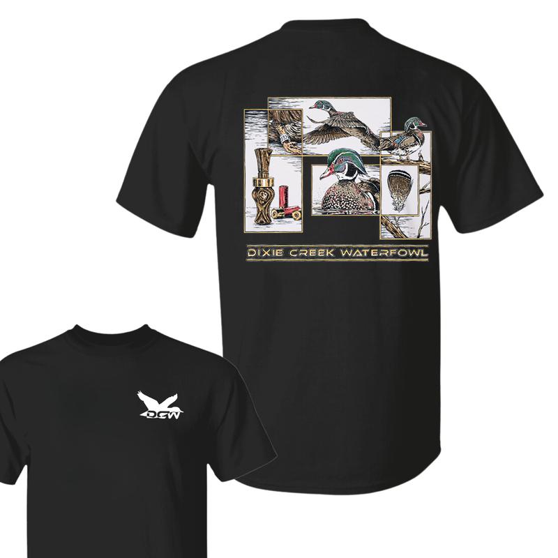 WOOD DUCK COLLAGE Tshirt-Summer Outfits-Regular Fit Short Sleeve Crew Neck T-Shirt-Casual Comfy Top for Summer- For Men – For Women