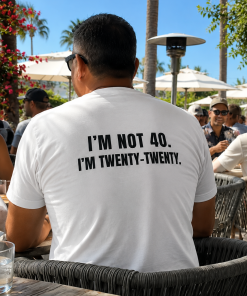 I'm Not 40 I'm Twenty-Twenty Shirt, Funny Birthday T-Shirt/Sweatshirt/Hoodie, Sarcastic Turning 40 Meme Graphic Tee